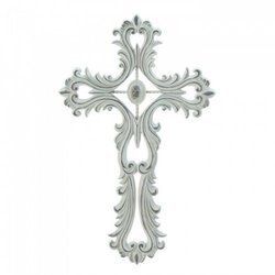 Scalloped White Cross - 10018693