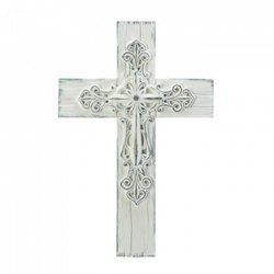 3-d Whitewashed Cross - 10018692