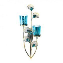 Peacock Plume Candle Wall Sconce - 10015948