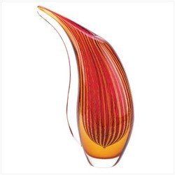 Crimson Sunset Art Glass Vase - 13907