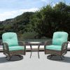 3pcs Outdoor Furniture Modern Wicker set - Blue