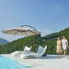 10FT Deluxe Patio Umbrella with Base,Outdoor Large Hanging Cantilever Curvy Umbrella with 360Â° Rotation for Pool,Garden,Deck, Lawn - khaki