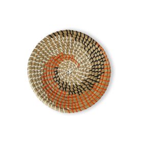 Seagrass Woven Wall Basket | Rustic Boho Decor Wall Hanging for Home Decoration and Display (9.8") - Color Spiral