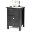 Beautiful Design Modern Style Bedside Cabinet With 3 Drawers - Black(Set of 2) - Nightstand