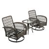 3pcs Outdoor Furniture Modern Wicker set - Blue