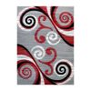 Valli Collection Modern Abstract Pattern Area Rug - Olefin Rug with Jute Backing for Hallway, Entryway, Bedroom, Living Room - Red - 8' x 10'
