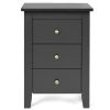 Beautiful Design Modern Style Bedside Cabinet With 3 Drawers - Black(Set of 2) - Nightstand